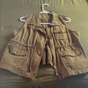 Women's Casual Brown Utility Vest